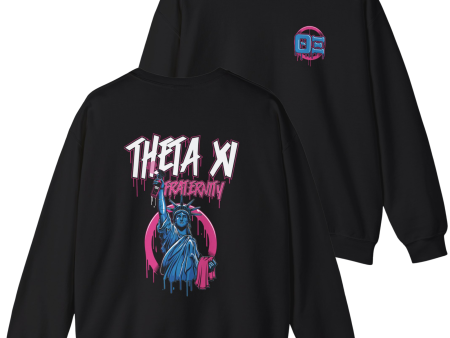 Theta Xi Graphic Crewneck Sweatshirt | Liberty Rebel For Sale