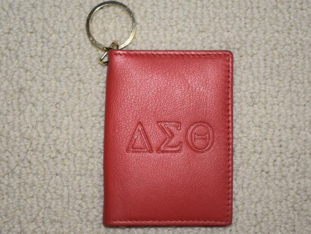 DST Red Leather Key Chain ID Fashion