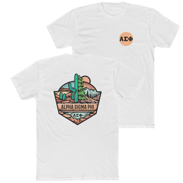 Alpha Sigma Phi Graphic T-Shirt | Desert Mountains Hot on Sale