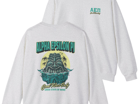 Alpha Epsilon Pi Graphic Crewneck Sweatshirt | Good Vibes Only For Sale