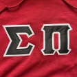 Sigma Pi Stitched Letter Hoodie | Garnet | Black with White Border For Discount