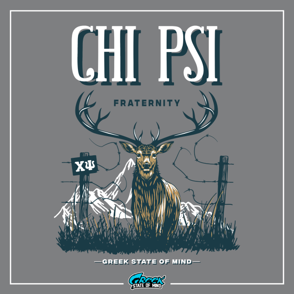 Chi Psi Graphic Hoodie | Big Buck Hot on Sale