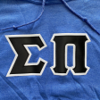 Sigma Pi Stitched Letter Hoodie | Heather Royal | Black with White Border Online Sale