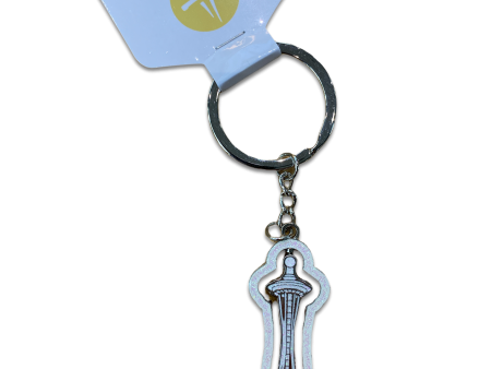 Space Needle Spinning Glitter Key Chain Hot on Sale