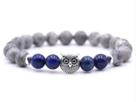 Owl Bracelet - Blue and Gray Stones Supply