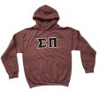 Sigma Pi Stitched Letter Hoodie | Heather Maroon | Black with White Border For Cheap