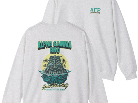 Alpha Gamma Rho Graphic Crewneck Sweatshirt | Good Vibes Only For Cheap