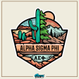 Alpha Sigma Phi Graphic T-Shirt | Desert Mountains Hot on Sale