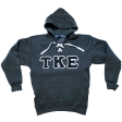 Tau Kappa Epsilon Stitched Letter Hockey Hoodie | Charcoal | Black with White Border Online Hot Sale