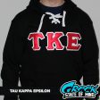 Tau Kappa Epsilon Stitched Letter Hockey Hoodie | Black | Red with White Border Online now