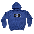 Sigma Pi Stitched Letter Hoodie | Heather Royal | Black with White Border Online Sale