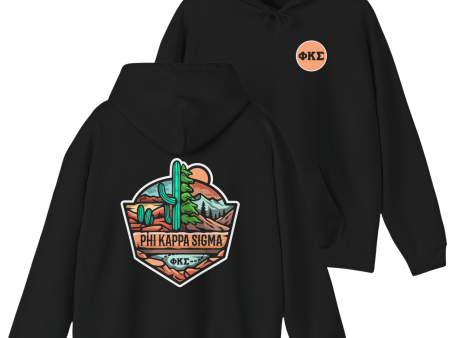 Phi Kappa Sigma Graphic Hoodie | Desert Mountains on Sale