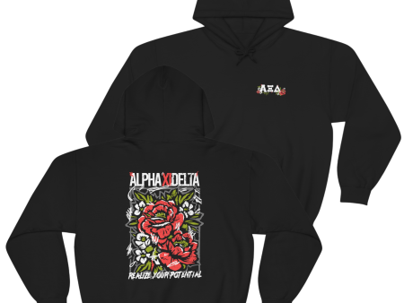 Alpha Xi Delta Graphic Hoodie | Grunge Roses Supply