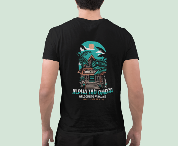 Alpha Tau Omega Graphic T-Shirt | Welcome to Paradise For Discount