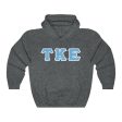 Tau Kappa Epsilon Printed Letter Hoodie | Cyan with White Border Supply