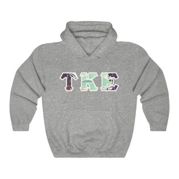 Tau Kappa Epsilon Printed Letter Hoodie | Tropical Pattern Cheap