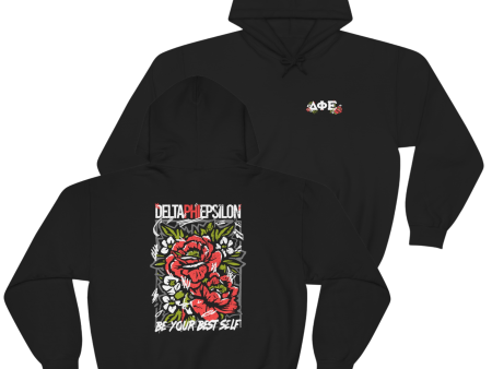 Delta Phi Epsilon Graphic Hoodie | Grunge Roses For Discount