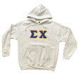 Sigma Chi Stitched Letter Hoodie | Ash | Dark Royal with Gold Border Fashion