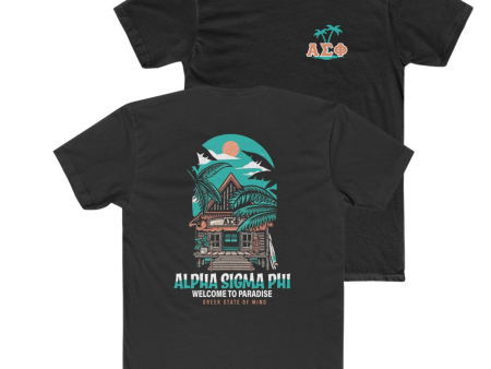 Alpha Sigma Phi Graphic T-Shirt | Welcome to Paradise Cheap