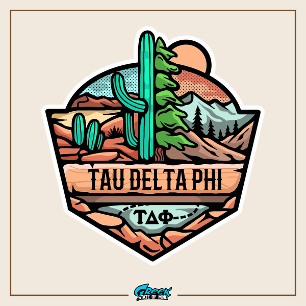 Tau Delta Phi Graphic Hoodie | Desert Mountains For Sale