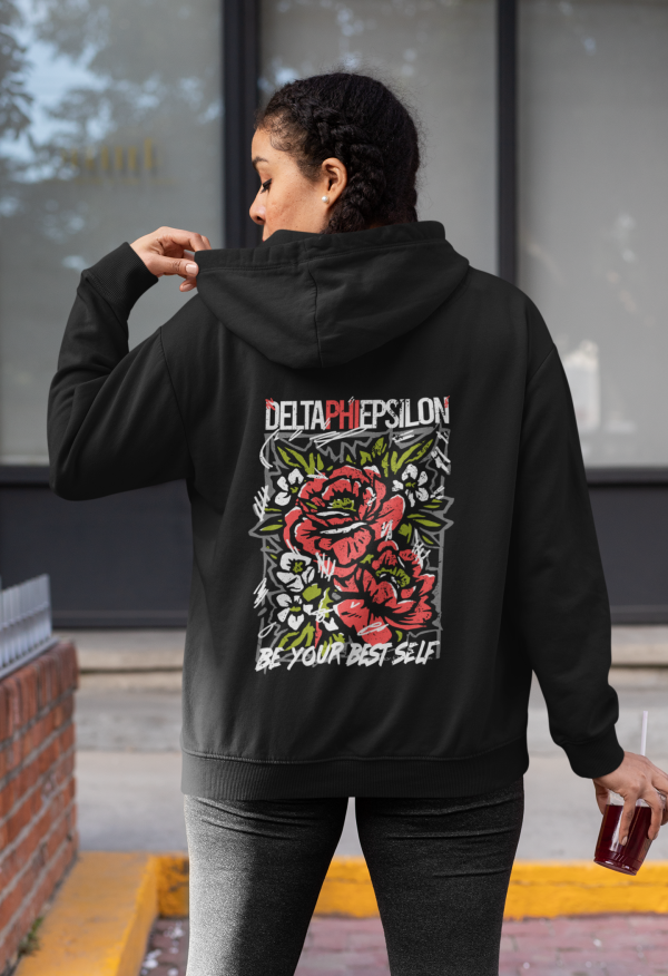 Delta Phi Epsilon Graphic Hoodie | Grunge Roses For Discount