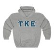 Tau Kappa Epsilon Printed Letter Hoodie | Navy with White Border Online now