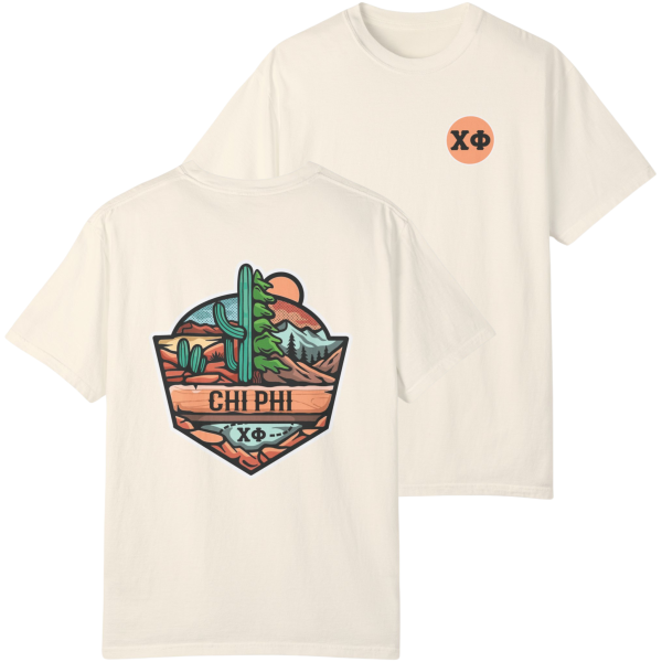 Chi Phi Graphic T-Shirt | Desert Mountains For Discount