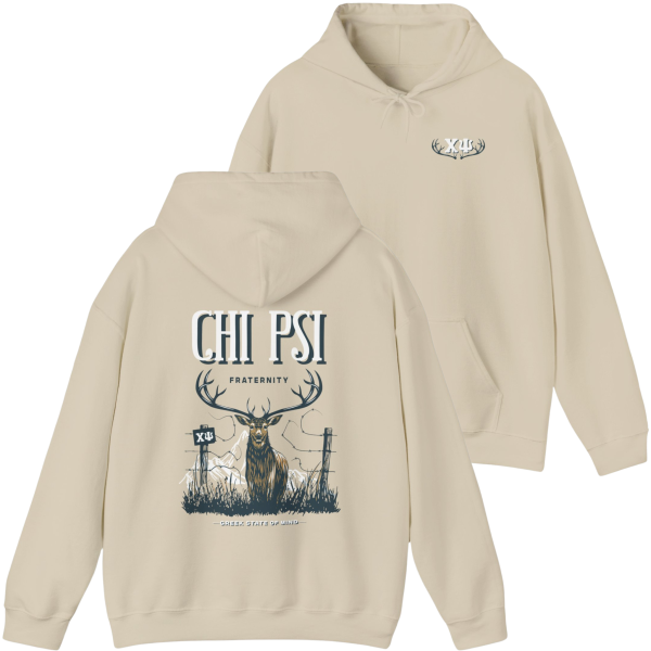 Chi Psi Graphic Hoodie | Big Buck Hot on Sale