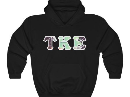 Tau Kappa Epsilon Printed Letter Hoodie | Tropical Pattern Cheap