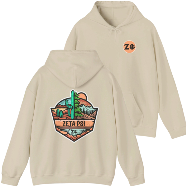 Zeta Psi Graphic Hoodie | Desert Mountains Sale