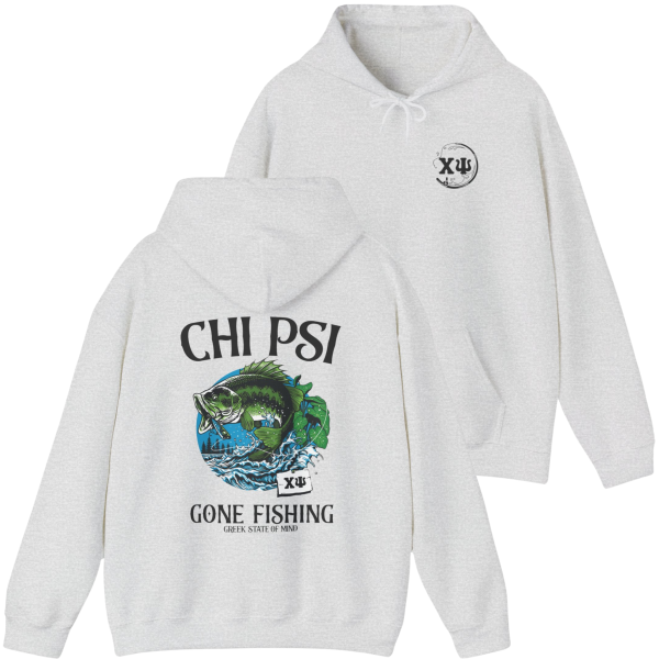 Chi Psi Graphic Hoodie | Gone Fishing Online Sale