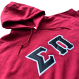 Sigma Pi Stitched Letter Hoodie | Garnet | Black with White Border For Discount