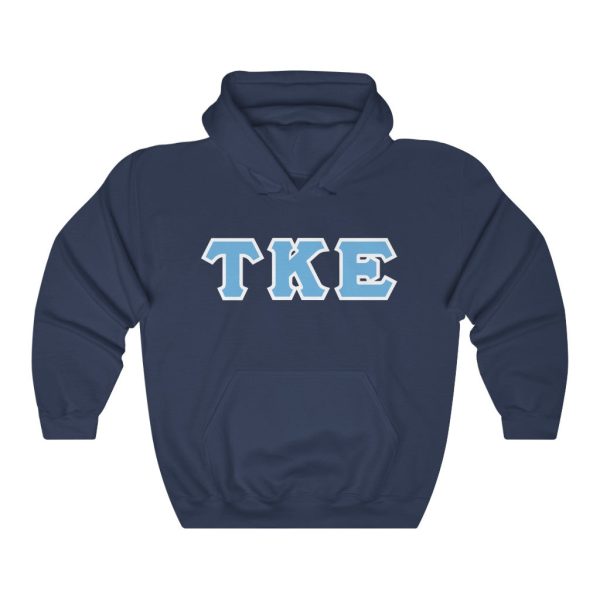 Tau Kappa Epsilon Printed Letter Hoodie | Cyan with White Border Supply