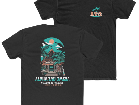 Alpha Tau Omega Graphic T-Shirt | Welcome to Paradise For Discount