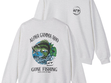 Alpha Gamma Rho Graphic Crewneck Sweatshirt | Gone Fishing For Sale