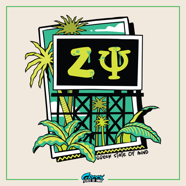 Zeta Psi Graphic Hoodie | Tropical Billboard For Sale