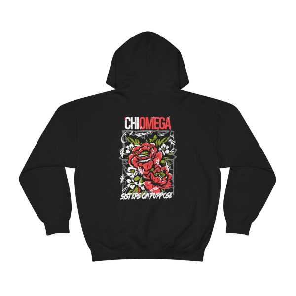 Chi Omega Graphic Hoodie | Grunge Roses Sale