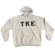 Tau Kappa Epsilon Stitched Letter Hoodie | Ash | Black with White Border Discount