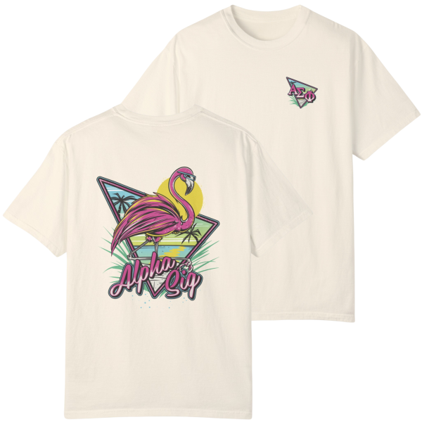 Alpha Sigma Phi Graphic T-Shirt | Retro Flamingo Online now