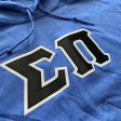 Sigma Pi Stitched Letter Hoodie | Heather Royal | Black with White Border Online Sale