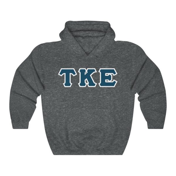 Tau Kappa Epsilon Printed Letter Hoodie | Navy with White Border Online now