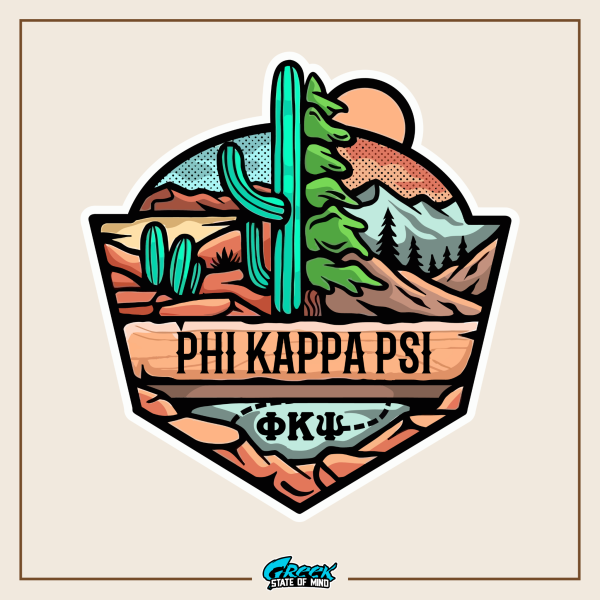 Phi Kappa Psi Graphic Hoodie | Desert Mountains For Sale