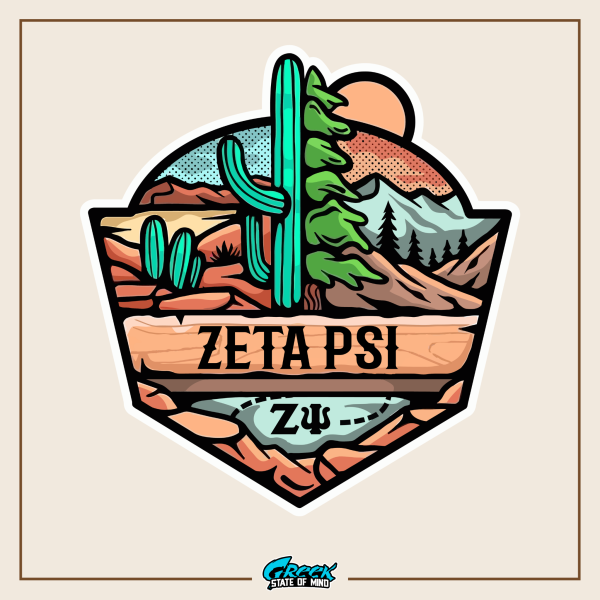 Zeta Psi Graphic Hoodie | Desert Mountains Sale