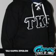 Tau Kappa Epsilon Stitched Letter Hockey Hoodie | Black | Black with White Border Online now