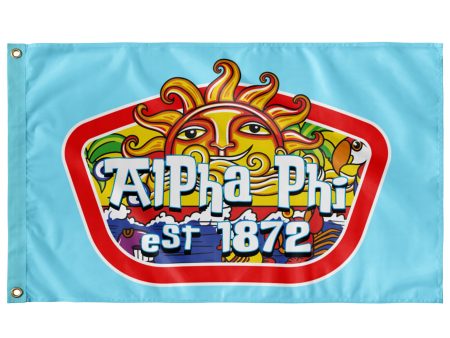 Alpha Phi Flag | Summer Sol | 3  x 5  Alpha Phi Flag for Dorms, Sorority Houses, On campus Events Sale