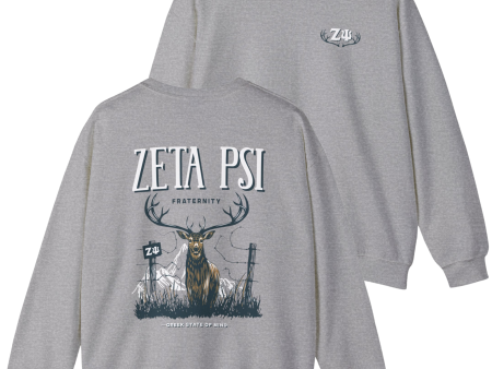 Zeta Psi Graphic Crewneck Sweatshirt | Big Buck For Discount