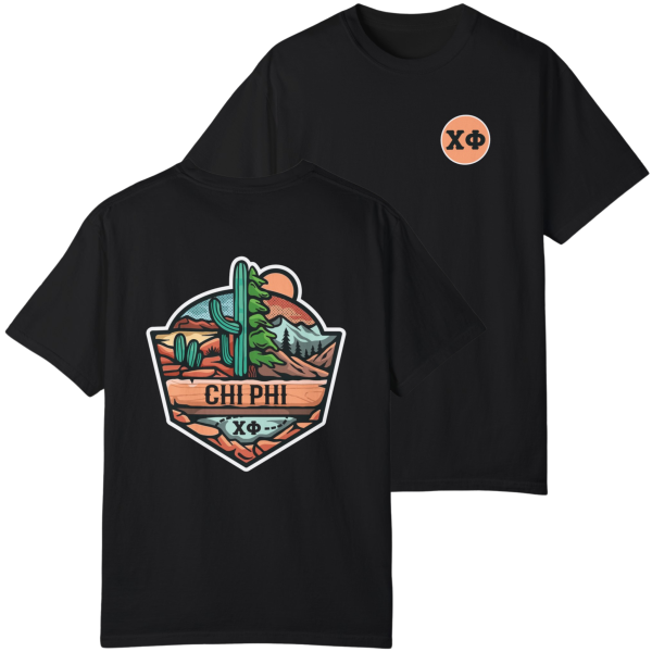 Chi Phi Graphic T-Shirt | Desert Mountains For Discount