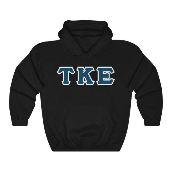 Tau Kappa Epsilon Printed Letter Hoodie | Navy with White Border Online now