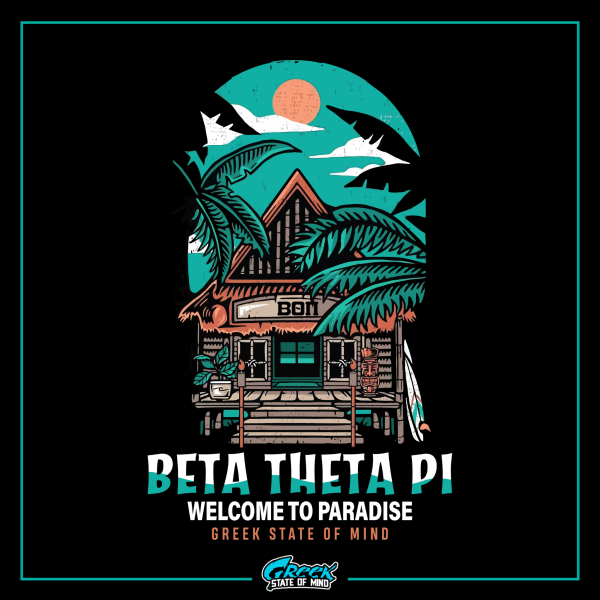 Beta Theta Pi Graphic T-Shirt | Welcome to Paradise For Discount