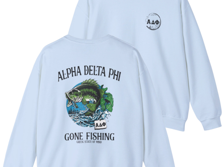 Alpha Delta Phi Graphic Crewneck Sweatshirt | Gone Fishing For Sale